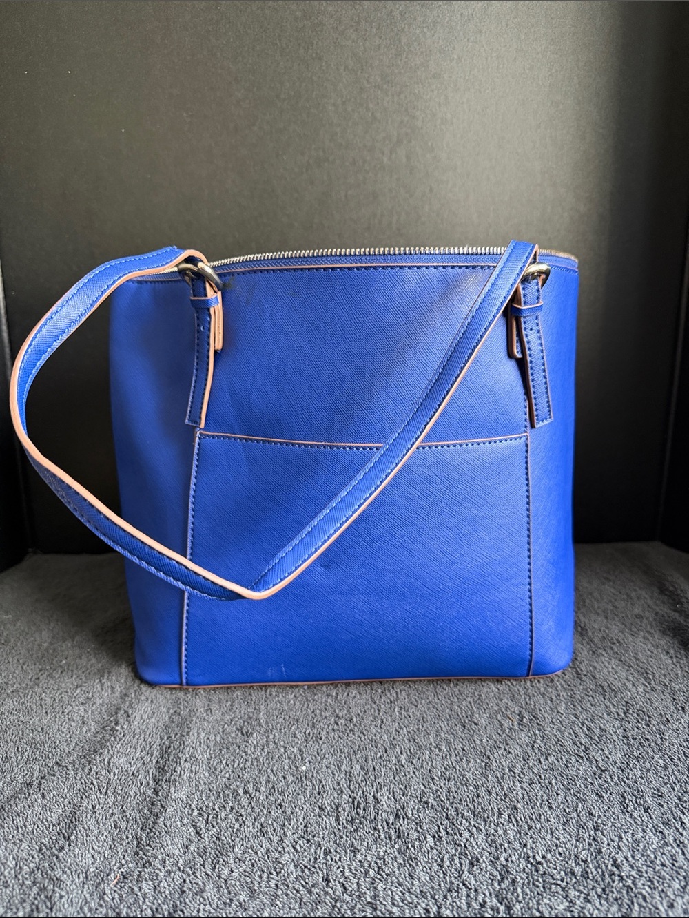 New York & Company Royal Blue Saffiano Crossbody Bag - Picture 4 of 10